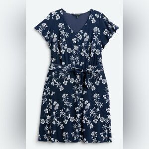 41 HAWTHORN Athera Knit Dress, Navy, Size 1X